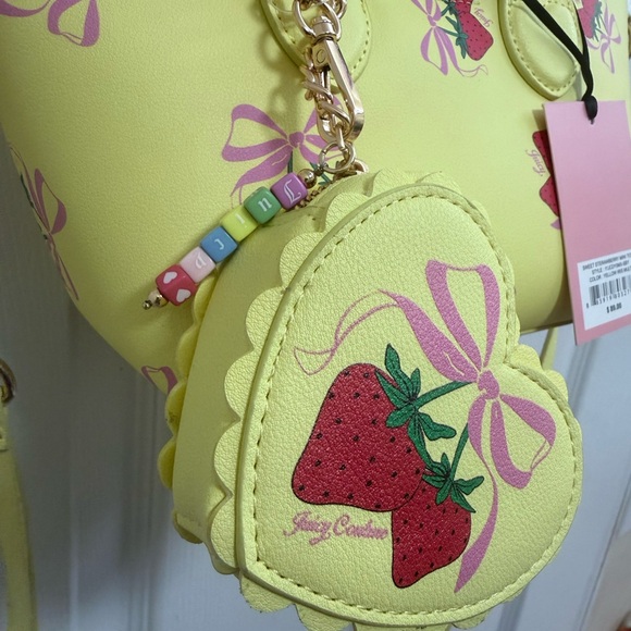 NWT Juicy Couture Sweet 🍓 Strawberry Mini Tote in Yellow Iris - Picture 7 of 11
